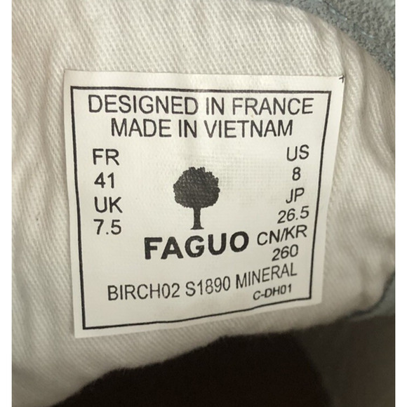 FAGUO Suede Perforated Sneaker Men's 8 / 40 Birch Blue Leather Lace Up Comfort - Picture 4 of 14